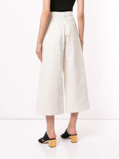 Shop Kenzo High-rise Wide-leg Jeans In White