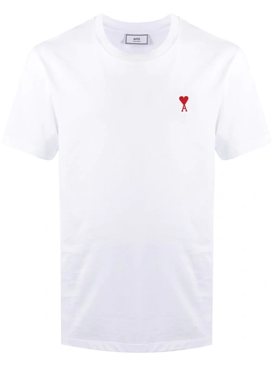 Shop Ami Alexandre Mattiussi Ami De Coeur Crew-neck T-shirt In White