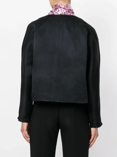 Pre-owned Fendi 1980s Collarless Cropped Jacket In Black