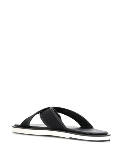 Shop Jimmy Choo Palmo Logo Webbing Sandals In Black