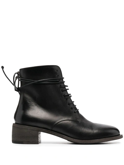 Shop Marsèll Leather Lace-up Boots In Black