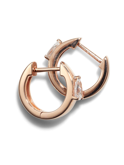 Shop Anita Ko Huggie Diamond-embellished Hoop Earrings In Pink