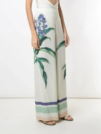 Shop Adriana Degreas Printed Wide Leg Trousers In White