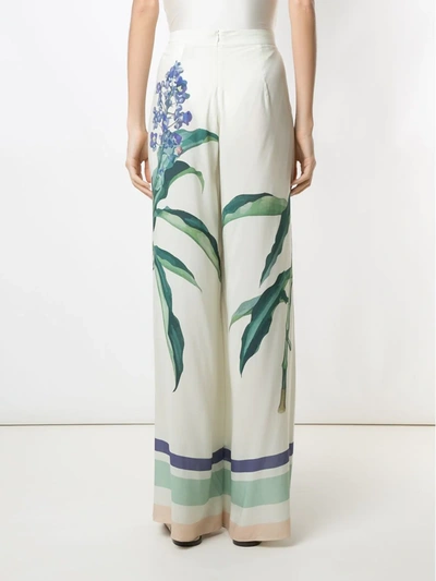 Shop Adriana Degreas Printed Wide Leg Trousers In White