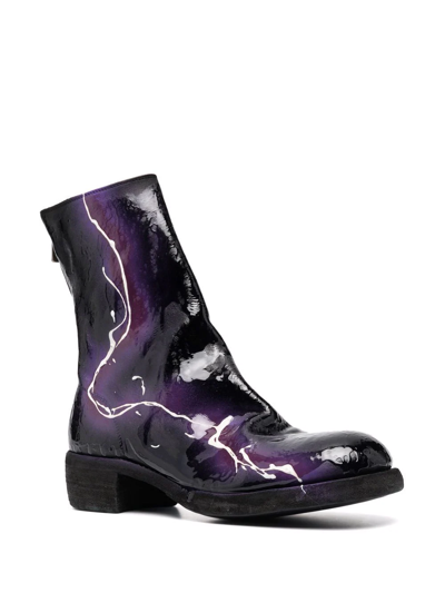 Guidi High-shine Finish Ankle Boots In Black