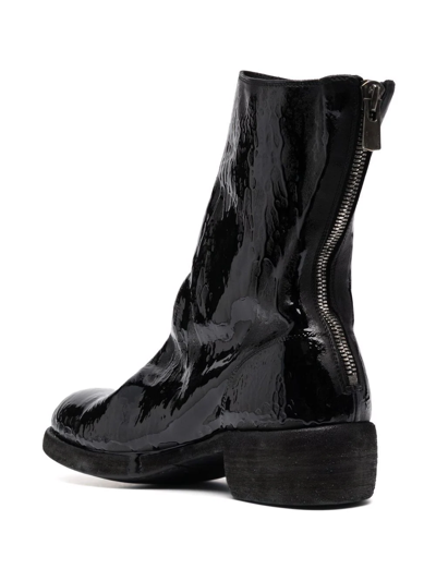 Shop Guidi High-shine Finish Ankle Boots In Black