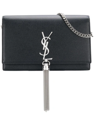 Shop Saint Laurent Kate Tassel Chain Bag In Black