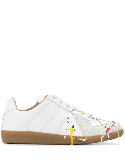 Shop Maison Margiela Replica Paint-splatter Sneakers In White