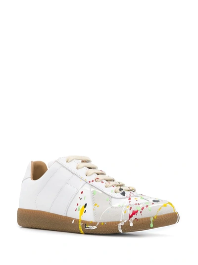Shop Maison Margiela Replica Paint-splatter Sneakers In White