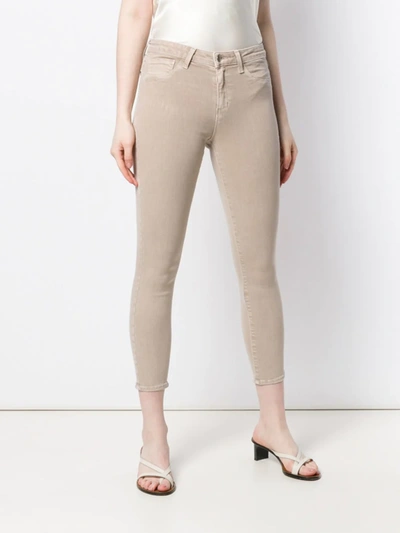Shop L Agence Margot Skinny Jeans In Neutrals
