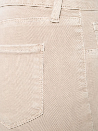 L Agence Margot Cropped Coated High-rise Skinny Jeans In Neutrals