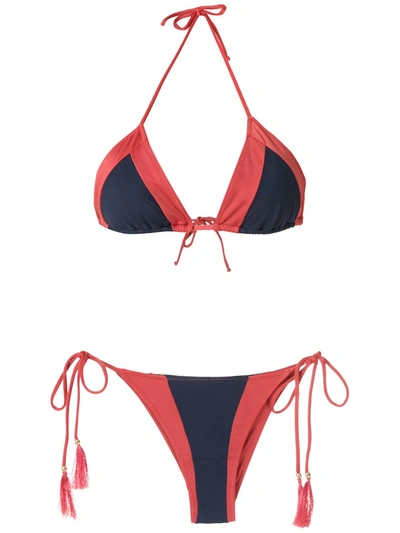 Shop Brigitte Duo Colourblock Bikini In Pink