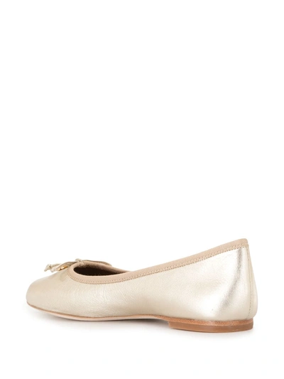 Shop Tory Burch Leather Charm Ballet Flats In Gold