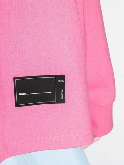 Shop We11 Done Logo-print Cotton Long-sleeve T-shirt In Pink