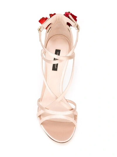 Shop Dolce & Gabbana Climbing Rose Sandals In Pink