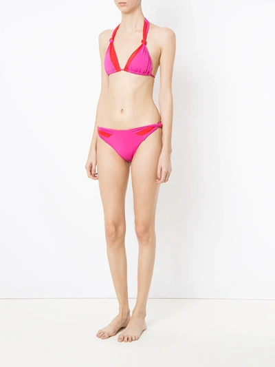 Shop Amir Slama Panelled Bikini Set In Pink