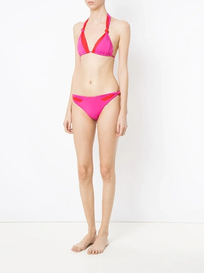 Amir Slama Panelled Bikini Set In Pink