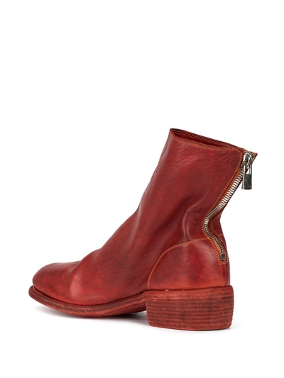 Shop Guidi Round Toe Ankle Boots In Red