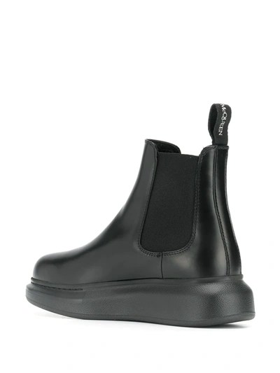 Shop Alexander Mcqueen Chunky Sole Leather Boots In Black