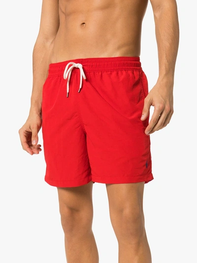 Polo Ralph Lauren Embroidered-logo Corduroy Shorts In Red