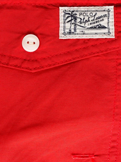 Polo Ralph Lauren Embroidered-logo Corduroy Shorts In Red