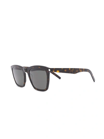 Saint Laurent Tortoiseshell-effect Square Sunglasses In Brown