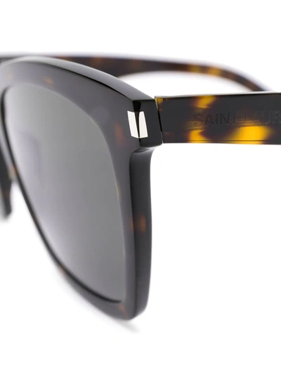Saint Laurent Tortoiseshell-effect Square Sunglasses In Brown