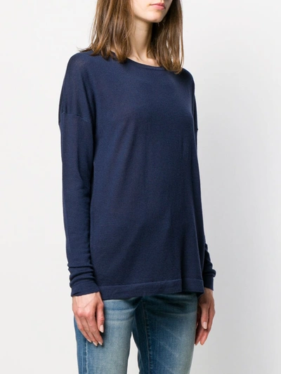 Shop Sottomettimi Long-sleeve Fitted Sweater In Blue