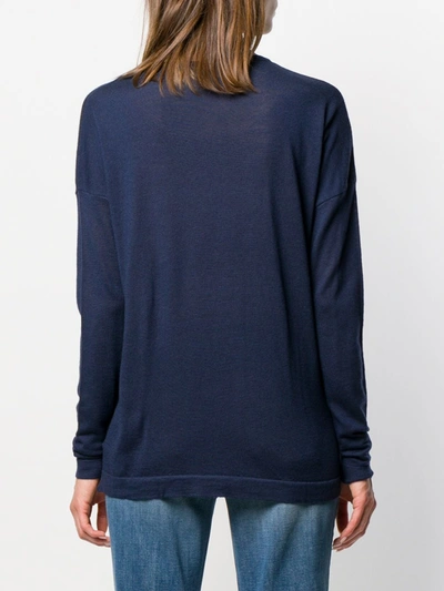 Shop Sottomettimi Long-sleeve Fitted Sweater In Blue