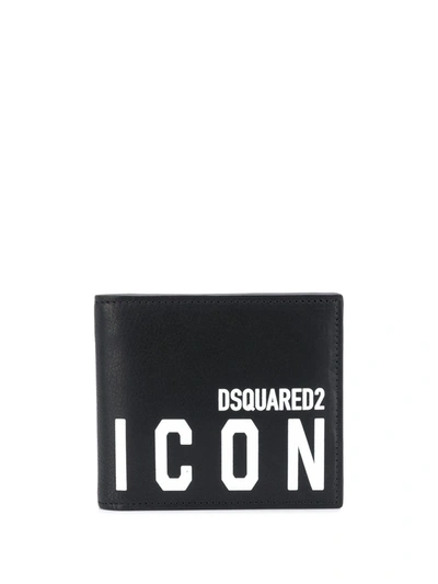 Shop Dsquared2 Icon Logo Print Wallet In Black