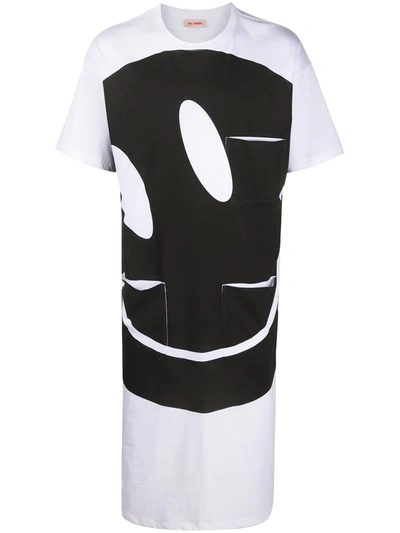 Shop Raf Simons Smiley Print Long T-shirt In White