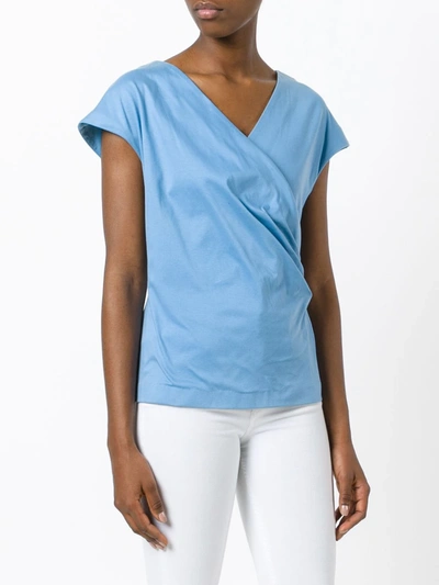 Pre-owned Dior 1990s Wrap-style Top In Blue