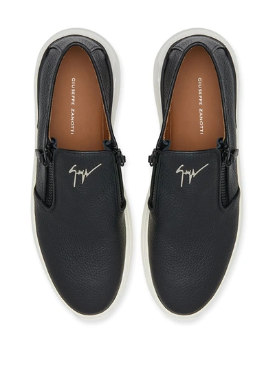 Shop Giuseppe Zanotti Conley Zipped Low-top Sneakers In Black