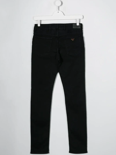 Shop Emporio Armani Teen Slim-fit Jeans In Blue