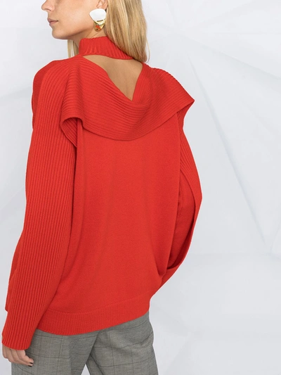 Shop Monse Shoulder-flap Knit Jumper In Red