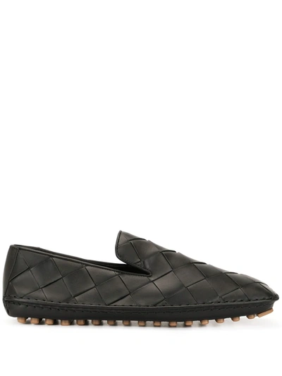 Shop Bottega Veneta Intrecciato Weave Slippers In Black