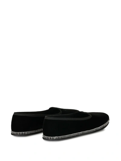 Shop Giuseppe Zanotti Embroidered Logo Velvet Loafers In Black