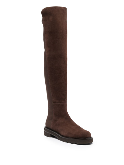 Shop Stuart Weitzman Knee-length Suede Boots In Brown