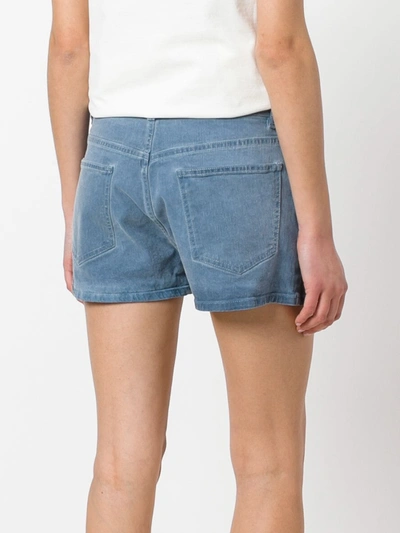 Shop Mr & Mrs Italy Patched Denim Shorts In Blue