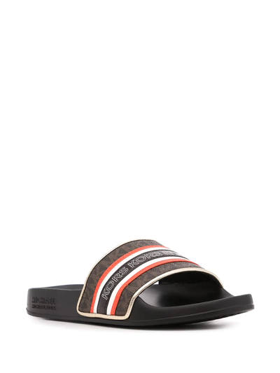 Shop Michael Michael Kors Gilmore Slide Sandals In 黑色