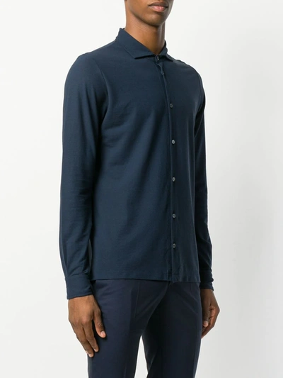 Shop Zanone Classic Button Shirt In Blue