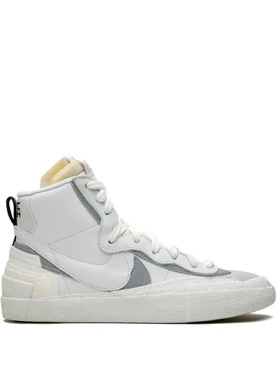 Shop Nike X Sacai Blazer Mid "triple White" Sneakers