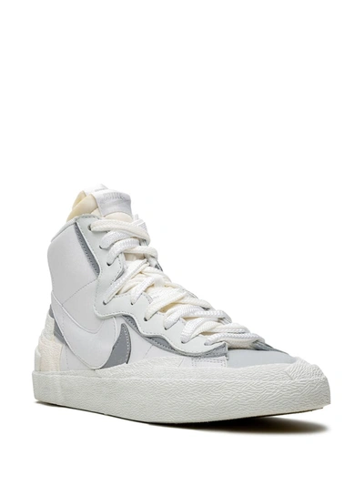 Shop Nike X Sacai Blazer Mid "triple White" Sneakers