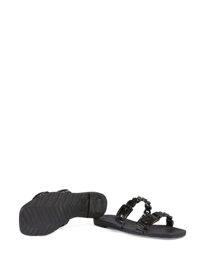 Shop Gucci Chain-strap Slide Sandals In Black