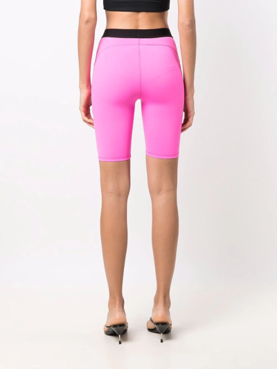 Shop Vetements Logo-waistband Cycling Shorts In Rosa