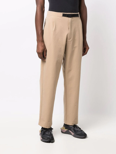 Shop Goldwin Belted-waist Trousers In Neutrals