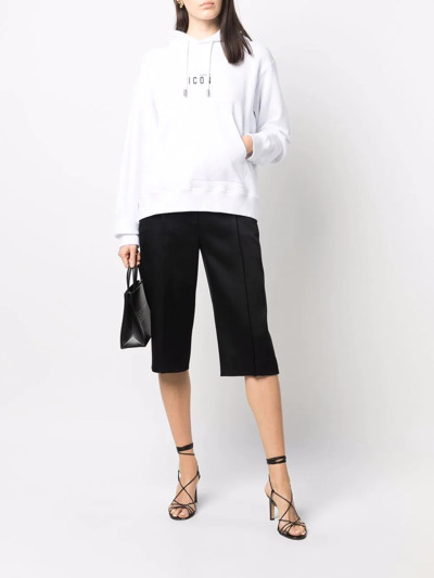 Dsquared2 Logo-print Long-sleeved Hoodie In White
