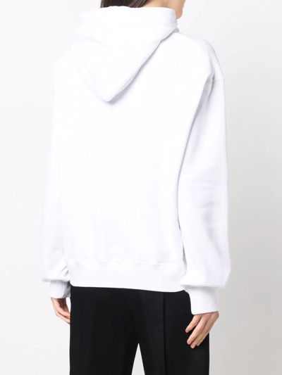 Dsquared2 Logo-print Long-sleeved Hoodie In White