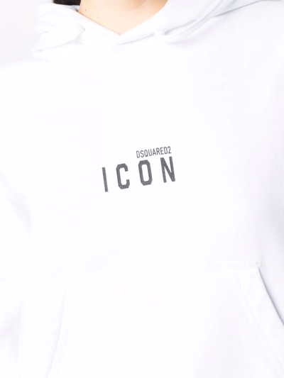 Dsquared2 Logo-print Long-sleeved Hoodie In White