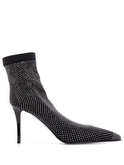 Shop Le Silla Embellished Sock Pumps In Black